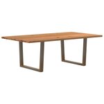 vidaXL Table à manger marron clair bois de chêne massif rectangulaire