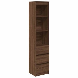 vidaXL Buffet haut chêne marron 37 5x35x180 cm bois d'ingénierie