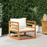 vidaXL Chaise de jardin avec coussins crème Bois d'acacia massif