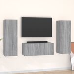 vidaXL Ensemble de meubles TV 3 Pièces Sonoma gris Bois d'ingénierie