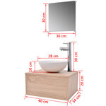 vidaXL Meuble de salle de bain 4 Pièces avec lavabo et robinet Beige