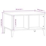 vidaXL Table basse Gris béton 60x50x36 5 cm Bois d'ingénierie