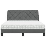 vidaXL Lit avec matelas gris foncé 140x200 cm tissu