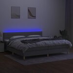 vidaXL Sommier à lattes de lit matelas LED Gris clair 200x200 cm Tissu