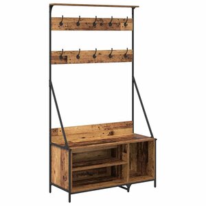 vidaXL Porte-vêtements Bois Ancien 100 x 41 x 184 cm Bois d'ingénierie