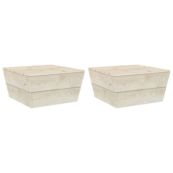 vidaXL Tables de jardin 2 Pièces 60x60x30 cm Bois d'épicéa imprégné