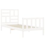 vidaXL Cadre de lit avec tête de lit blanc petit simple bois massif