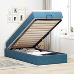 vidaXL Cadre de lit ottoman avec matelas bleu foncé 90x190 cm velours
