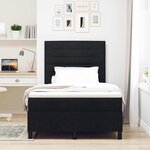 vidaXL Lit à ressorts avec matelas Noir 120 x 200 cm tissu