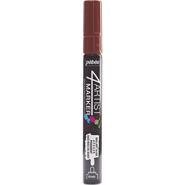 Marqueur peinture 4ARTIST pointe ogive 4 mm MARRON PÉBÉO