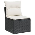 vidaXL Salon de jardin 5 Pièces avec coussins noir résine tressée