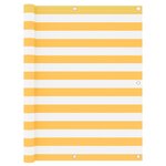 vidaXL Écran de balcon Blanc et jaune 120x300 cm Tissu Oxford