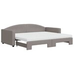 vidaXL Lit de jour avec gigogne et matelas taupe 90x200 cm tissu