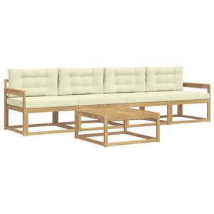 vidaXL Ensemble de canapés d'extérieur 4 pc Blanc et crème