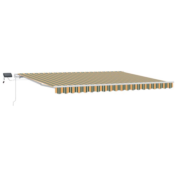 vidaXL Auvent rétractable manuel avec LED vert et jaune 450x350 cm