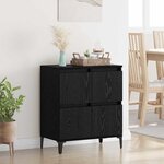 vidaXL Buffet Chêne noir 60 x 35 x 70 cm Bois d'ingénierie et fer