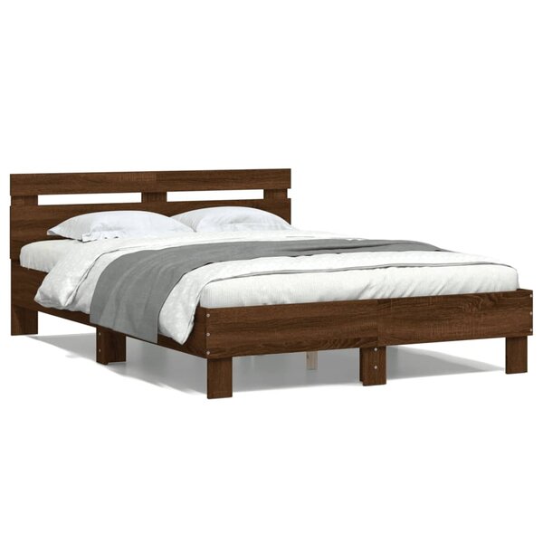 vidaXL Cadre de lit sans matelas chêne marron 135x190 cm