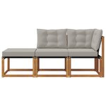 vidaXL Canapés modulaires d'extérieur 3 Pièce Gris Naturel et Clair