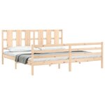 vidaXL Cadre de lit avec tête de lit 200x200 cm bois massif