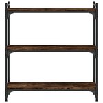 vidaXL Bibliothèque 3 niveaux chêne fumé 80x30x86 cm bois d'ingénierie