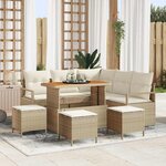 vidaXL Ensemble de canapé de jardin 9 Pièces Beige Poly rotin