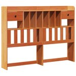 vidaXL Lit bibliothèque sans matelas cire marron 140x200 cm pin massif