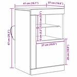 Buffet vidaXL avec lumières LED Chêne noir 41x37x67 cm