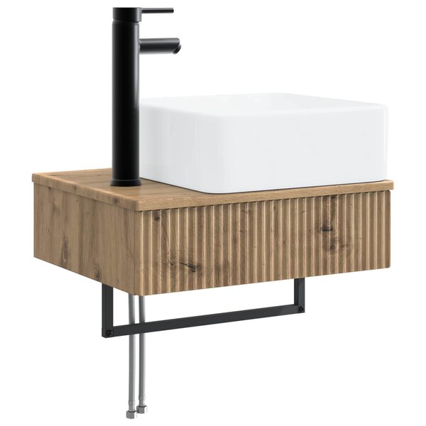 vidaXL Basin de lavage mural Chêne artisanal 50 x 41 x 39 cm