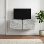 vidaXL Meuble TV mural 98 x 31 cm Gris béton Bois d'ingénierie