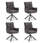 Lot 4 chaises oeuf modernes anthracite tissu