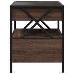 vidaXL Table de chevet avec LED infini chêne marron 40x40x51 cm