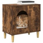 vidaXL Maison pour chat Chêne fumé 51 x 30 x 52 cm Bois d'ingénierie