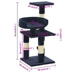 vidaXL Arbre à chat avec griffoirs en sisal 65 cm Bleu