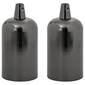 vidaXL Douilles de lampe 2 Pièces noir brillant E27