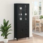 vidaXL Haut Armoire Chêne noir 69 5 x 34 x 180 cm Bois d'ingénierie