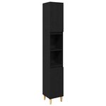 vidaXL Ensemble de mobilier de salle de bain avec stockage 3 Pièces Noir