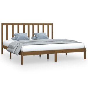 vidaXL Cadre de lit sans matelas marron miel bois pin massif 200x200cm