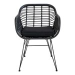 4 Fauteuils de jardin noirs TRIESTE