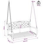 vidaXL Banc Balançoire Acier 110 5 x 59 x 55 cm Blanc antique