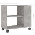 vidaXL Table d'appoint Gris béton 70x35x55 cm Bois d'ingénierie
