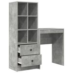 vidaXL Bureau avec rangement en bois d'ingénierie gris béton