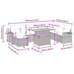 vidaXL Salon de jardin 9 Pièces avec coussins noir résine tressée