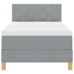 vidaXL Lit à ressort avec matelas gris clair 100x200 cm en tissu