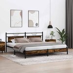 vidaXL Cadre de lit en métal sans matelas chêne fumé 200x200 cm