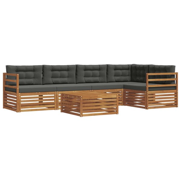 vidaXL Ensemble de canapés d'extérieur 6 pc Naturel et Anthracite
