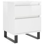 vidaXL Tables de chevet 2 Pièces blanc brillant 40x35x50 cm