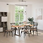 vidaXL Table à manger avec bord naturel 200x80x74 cm bois massif chêne