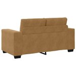 vidaXL Canapé deux places avec coussin Marron Velours