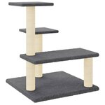 vidaXL Arbre à chat avec griffoirs en sisal Gris foncé 61 cm