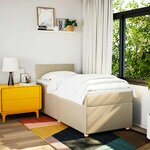 vidaXL Sommier à lattes de lit avec matelas Crème 80x200 cm Tissu